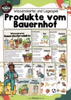 Vorschau - Stationenlernen - Bauernhofprodukte - Wissenskartei und Legespiel - Deckblatt