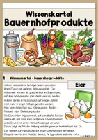Vorschau - Stationenlernen - Bauernhofprodukte - Wissenskartei und Legespiel - Seite 1