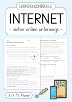 Vorschau - Test - Internet: Lernzielkontrolle / Test (Funktion, soziale Medien, Sicherheit) - Deckblatt