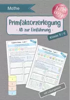 Vorschau - Arbeitsblätter - Primfaktorzerlegung - Einführung - Arbeitsblatt / Merkblatt mit Lösung - Deckblatt