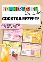 Vorschau - Mal- und Bastelvorlagen - Abschiedsgeschenk Schüler | 4 Cocktailrezepte | Feriengruß | Sommerferien - Deckblatt