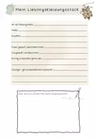 Vorschau - Arbeitsblätter - AB Mein Lieblingskleidungsstück - Deckblatt