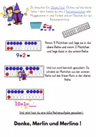 Vorschau - Arbeitsblätter - Zaubern mit Merlin und Merlina - Addition über den 10er - Seite 1