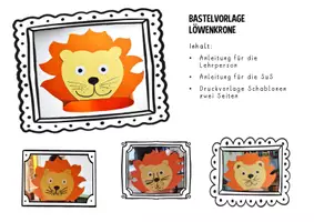 Vorschau - Mal- und Bastelvorlagen - Löwen-Krone Basteln Stirnband Theater Kostüm Verkleidung - Seite 2