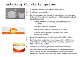 Vorschau - Mal- und Bastelvorlagen - Löwen-Krone Basteln Stirnband Theater Kostüm Verkleidung - Seite 3