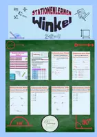 Vorschau - Arbeitsblätter - Winkel Stationentraining – Wiederholung 📐💯 (Klasse 5–7) - Deckblatt