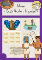 Vorschau - Bildkarten - Mose Ägypten Volk Israel Erzählkarten Impulsfragen - Deckblatt