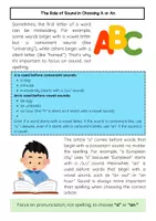Vorschau - Arbeitsblätter - A vs. An: Indefinite Article Rules - Seite 2