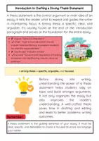 Vorschau - Arbeitsblätter - Crafting a Strong Thesis Statement: Essay Structure Guide - Seite 1