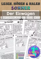 Vorschau - Arbeitsblätter - Lesen Hören und Malen Sommer - Der Eiswagen - Deckblatt