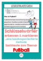 Vorschau - Stundenentwürfe - Schlüsselwörter in einem Text markieren. Sachtexte: Fußball. Eine handlungsorientierte Methode - Deckblatt