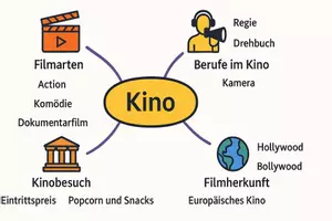 Vorschau - Arbeitsblätter - Arbeitsblätter zum Thema "Kino" + Lösung & MP3 + Mindmap + Infografik - Seite 2