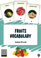 förhandsvisning - Vokabulärkort med frukter på engelska - försättsblad