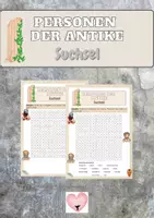 Vorschau - Arbeitsblätter - Personen der Antike - Suchsel - Deckblatt