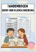 Vorschau - Arbeitsblätter - Tandembogen: Groß-und Kleinschreibung (sw + Farbe) - Deckblatt