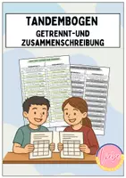 Vorschau - Arbeitsblätter - Tandembogen: Getrennt-und Zusammenschreibung (sw + Farbe) - Deckblatt