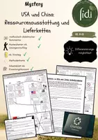 Vorschau - Arbeitsblätter - Mystery: Weltwirtschaftsregionen USA China (Ressourcen und Lieferketten) - Deckblatt