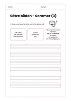 Vorschau - Arbeitsblätter - Sätze bilden Übungen: "Sommer" - Seite 3
