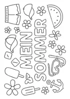 Vorschau - Mal- und Bastelvorlagen - Sommer - Ausmalbilder ☀️ 🖍️ Kreatives gestalten im Sommer - Seite 3