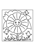 Vorschau - Mal- und Bastelvorlagen - Ausmalbilder / Malvorlagen - Freundliche Blumen - Frühling / Sommer - Seite 2