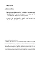 Vorschau - Prüfungsvorbereitung - Mündliche Abiturprüfung Deutsch (Gedichtinterpretation mit Verknüfungsmoment "Heimat und Heimatverlust) - Seite 1