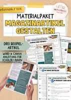 Vorschau - Unterrichtsreihen - Dokumentgestaltung | Magazinartikel | Artikel gestalten | großes Materialpaket | Informatik - Deckblatt