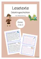 Vorschau - Arbeitsblätter - Lesetexte Detektivgeschichten - Deckblatt