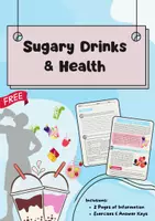 Vorschau - Arbeitsblätter - Sugary Drinks: Health Risks and Alternatives - Deckblatt
