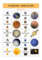 Vorschau - Spiele - Planeten I Merk es dir & Domino - Seite 1