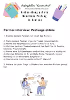 Vorschau - Arbeitsblätter - Vorbereitung mündliche Prüfung Deutsch Abschlussprüfung - Seite 1