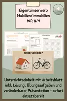 Vorschau - Stundenentwürfe - Eigentumserwerb bei Mobilien und Immobilien | Wirtschaft und Recht - Deckblatt