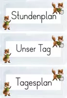 Vorschau - Poster - Tagestransparenzen „Fuchsklasse“ – Stundenplan- und Tagesstruktur-Karten für die Grundschule mit dem Klassentier Fuchs - Seite 1