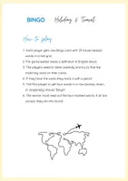 Aperçu - Jeux - BINGO: Holiday & Travelling / English Game / ESL EFL - Page 1