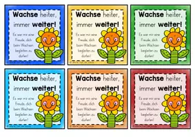 Vorschau - Anderer Materialtyp - Grußkärtchen zum Schuljahresende | Weiter wachsen – Feriengruß für Schüler - Seite 1