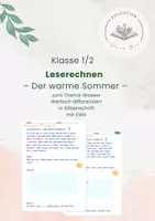 Vorschau - Arbeitsblätter - Rechengeschichte - Der warme Sommer / Thema Wasser - Deckblatt