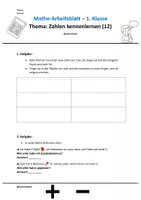 Vorschau - Arbeitsblätter - Mathe 1. Klasse -Zahlen kennenlernen (kostenlos) - Seite 1