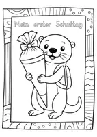 Vorschau - Mal- und Bastelvorlagen - Otter Ausmalbilder erster Schultag Otterklasse Einschulung - Seite 2