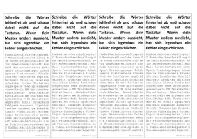 Vorschau - Text - Tastschreiben Musterschreiben, alle Buchstaben, Fußball, Nahrungsmittel und Schule - Deckblatt