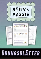 Vorschau - Arbeitsblätter - Aktiv & Passiv - 3 Übungsblätter Verbformen - Deckblatt