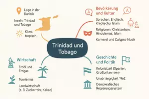 Vorschau - Arbeitsblätter - Arbeitsblätter zum Thema "Trinidad und Tobago" (Lückentext, Hörverstehen) + Lösung & MP3 + Mindmap - Seite 1