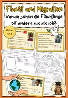 Vorschau - Arbeitsblätter - Lerntheke Flucht und Migration - Warum sehen die Flüchtlinge oft anders aus als ich? Klasse 3 4 - Deckblatt