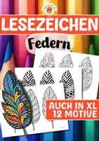 Vorschau - Mal- und Bastelvorlagen - Lesezeichen - Federn - Deckblatt