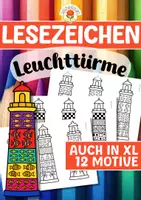 Vorschau - Mal- und Bastelvorlagen - Lesezeichen - Leuchttürme - Deckblatt