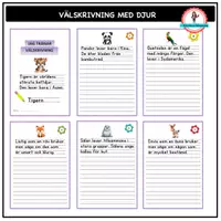 förhandsvisning - Öva välskrivning med djur / svårare - försättsblad