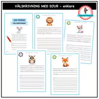 förhandsvisning - Öva välskrivning med djur / enklare - försättsblad