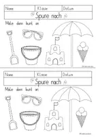 Vorschau - Arbeitsblätter - Schwungübungen mit Sommer- & Strand-Motiven ☀️⛱🍉 - Deckblatt