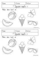 Vorschau - Arbeitsblätter - Schwungübungen mit Sommer- & Strand-Motiven ☀️⛱🍉 - Seite 2