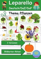 Vorschau - Mal- und Bastelvorlagen - Leporello/Faltbuch Thema Pflanzen (Klasse 1 und 2) - Deckblatt