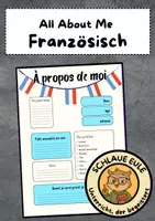 Vorschau - Arbeitsblätter - All About Me Französisch - Deckblatt