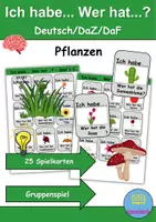 Vorschau - Spiele - Ich habe, wer hat? (Pflanzen) 1. Klasse Deutsch, DaZ/DaF - Wortschatz Förderung, Hörverstehen, Leseverstehen - Gruppenspiel - Deckblatt
